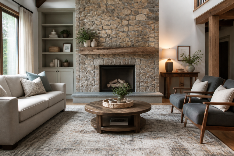 Coffee Table in Front of a Fireplace: Layout Checks