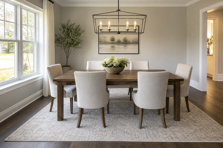 Dining Table for 6 With Comfortable Clearance