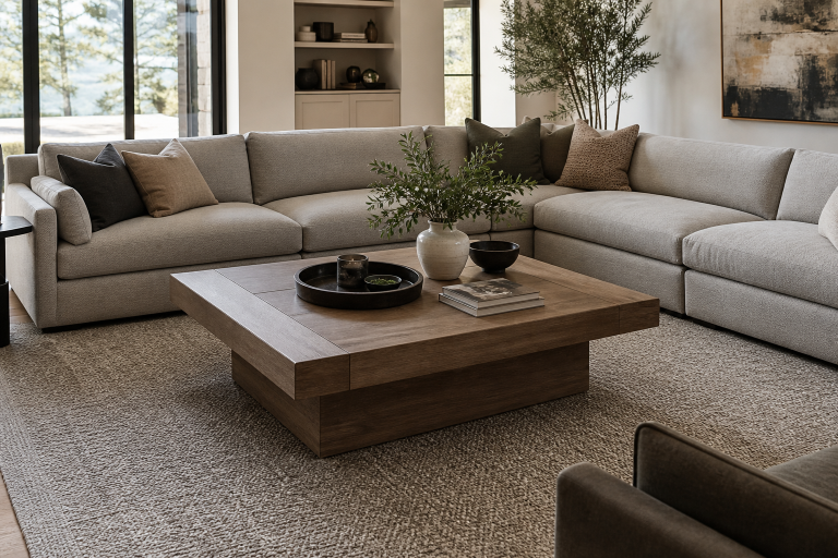 Large Square Coffee Table Fit for Sectional Rooms