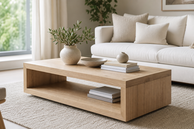 Light Wood Coffee Table Choices for Airy Rooms