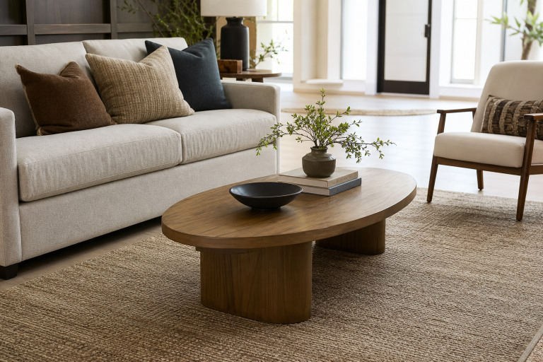 Oval Coffee Table Choices for Balanced Sofa Rooms