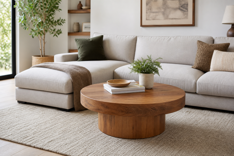 Round Wood Coffee Table Choices That Feel Balanced