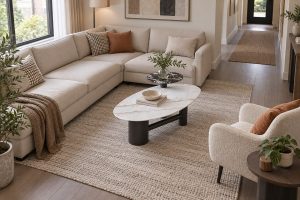 Coffee Table Solutions for an Awkward Living Room