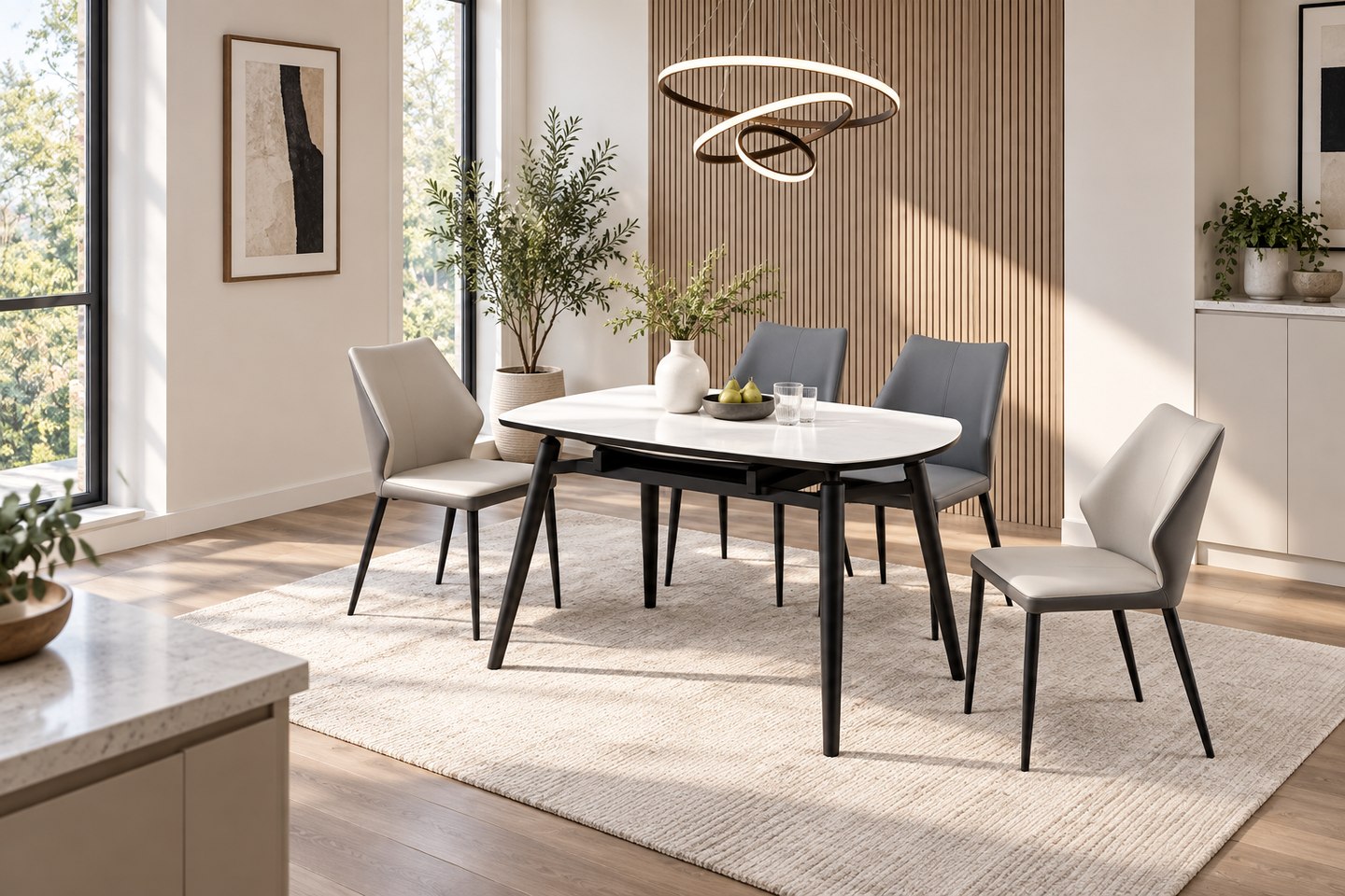 dining nook trapped seats shown in a realistic CafeTableChair furniture scene