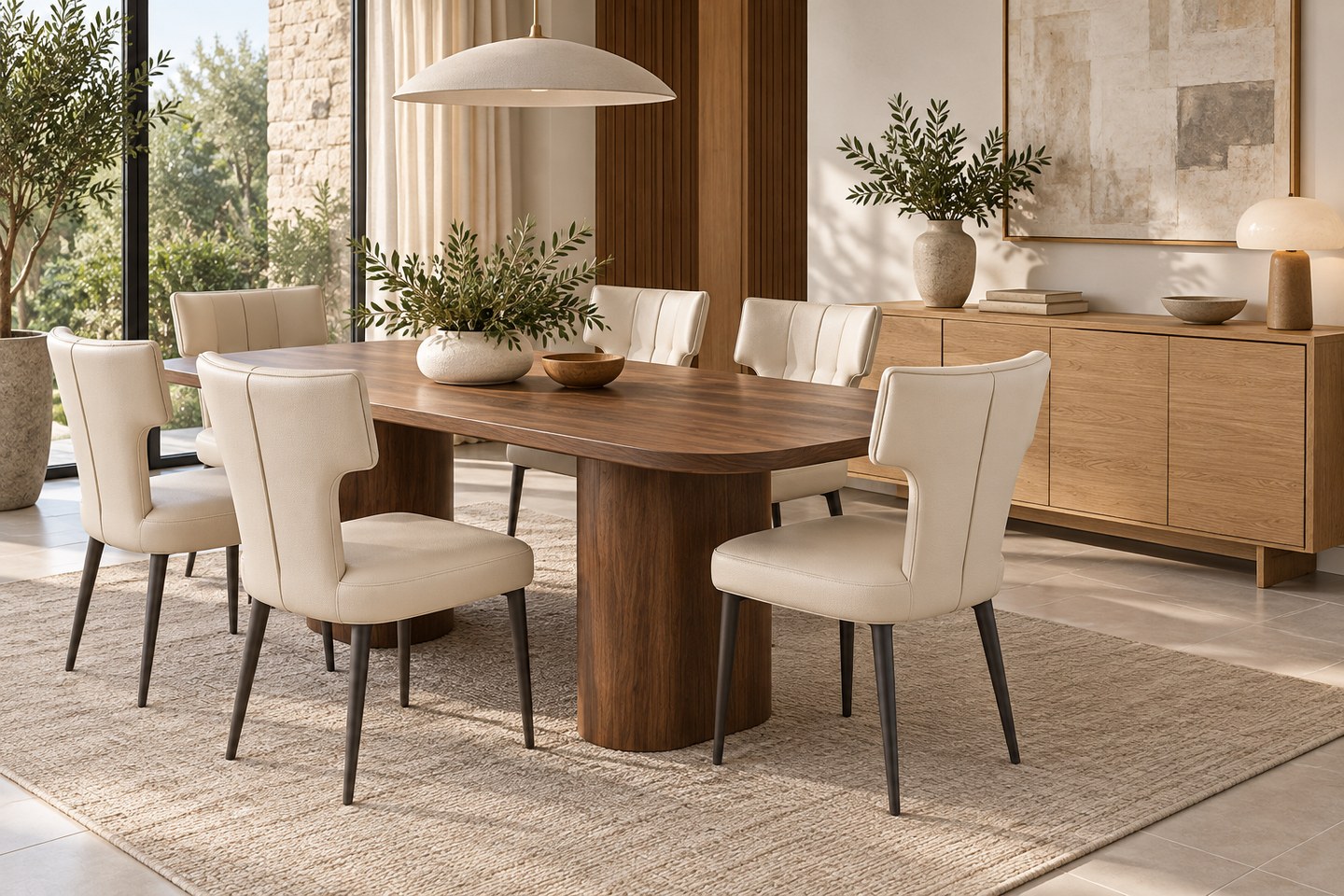 match dining furniture wood undertones in a realistic CafeTableChair furniture scene